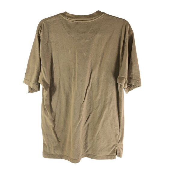 Dickies Mens Henley T-Shirt Tan Short Sleeve 100% Cotton With Pocket M - Picture 2 of 3